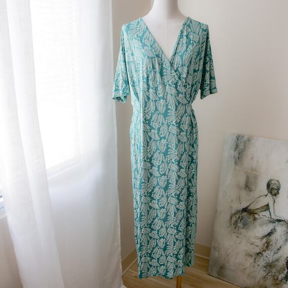 white stuff Tropical Turquoise midi dress size M - Picture 1 of 6